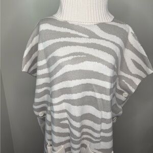 Chic Zebra Stripe Knit Poncho